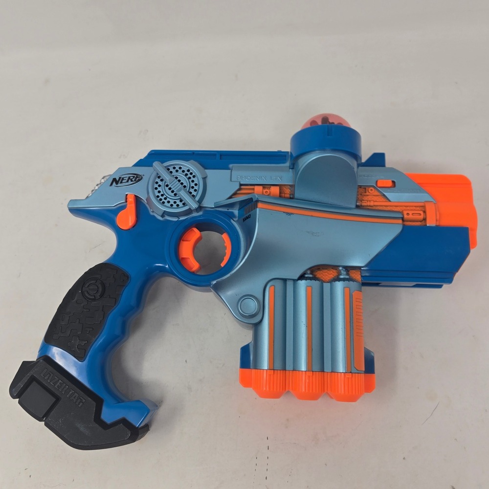 Nerf Lazer Tag Phoenix LTX Tagger Blaster Blue Orange Lights Sounds Vibration